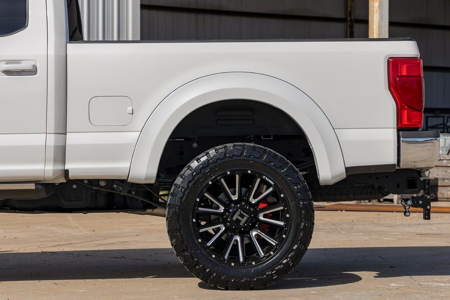 Rough Country Sport Fender Flares for Ford F-250/F-350 Super Duty (2017-2022) - 1" Tire Coverage, 7" Height, UV-Resistant ABS, Paintable Matte Black