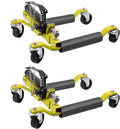 PioneerWorks Car Wheel Dolly Jack Set of 2, 1500 LBS Capacity Hydraulic Car Dolly, Heavy Duty Rollers with Foot Pedal for Car Truck RV Trailer, Yellow