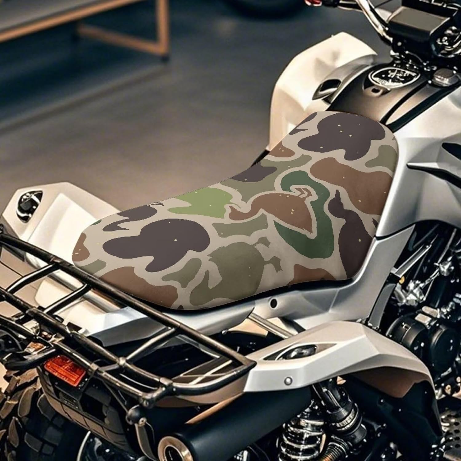 Camouflage Duck ATV Seat Cover Waterproof Soft 4-Wheeler Seat Cushion Covers Breathable Compatible with Most ATV for Sportsman, Rancher, Foreman, Scrambler