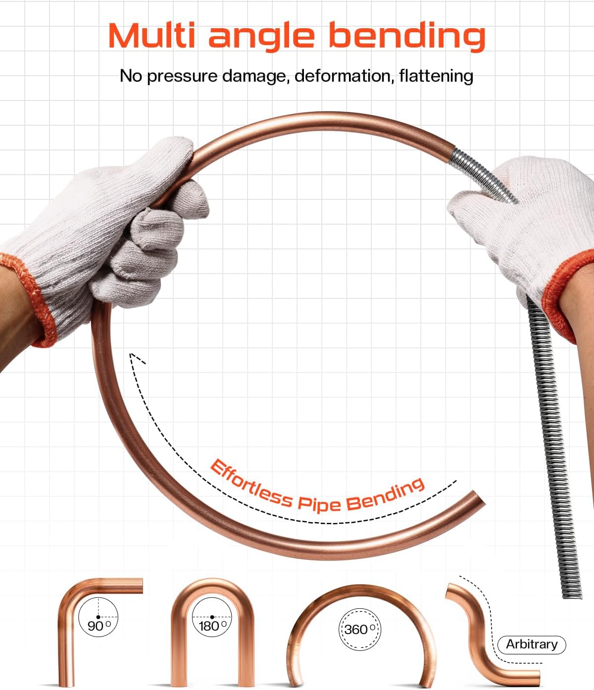 6-in-1 copper tube bender set – 43" long, close-up detail