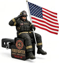 Firefighter Thin Red Line Tribute Trailer Hitch Cover,New Hitch Cover with Saluting Firefighter & American Flag, Fits 1.25" & 2" Hitch Receivers for Pickup,SUVs,Trucks,Jeeps (2 Inch Tube)