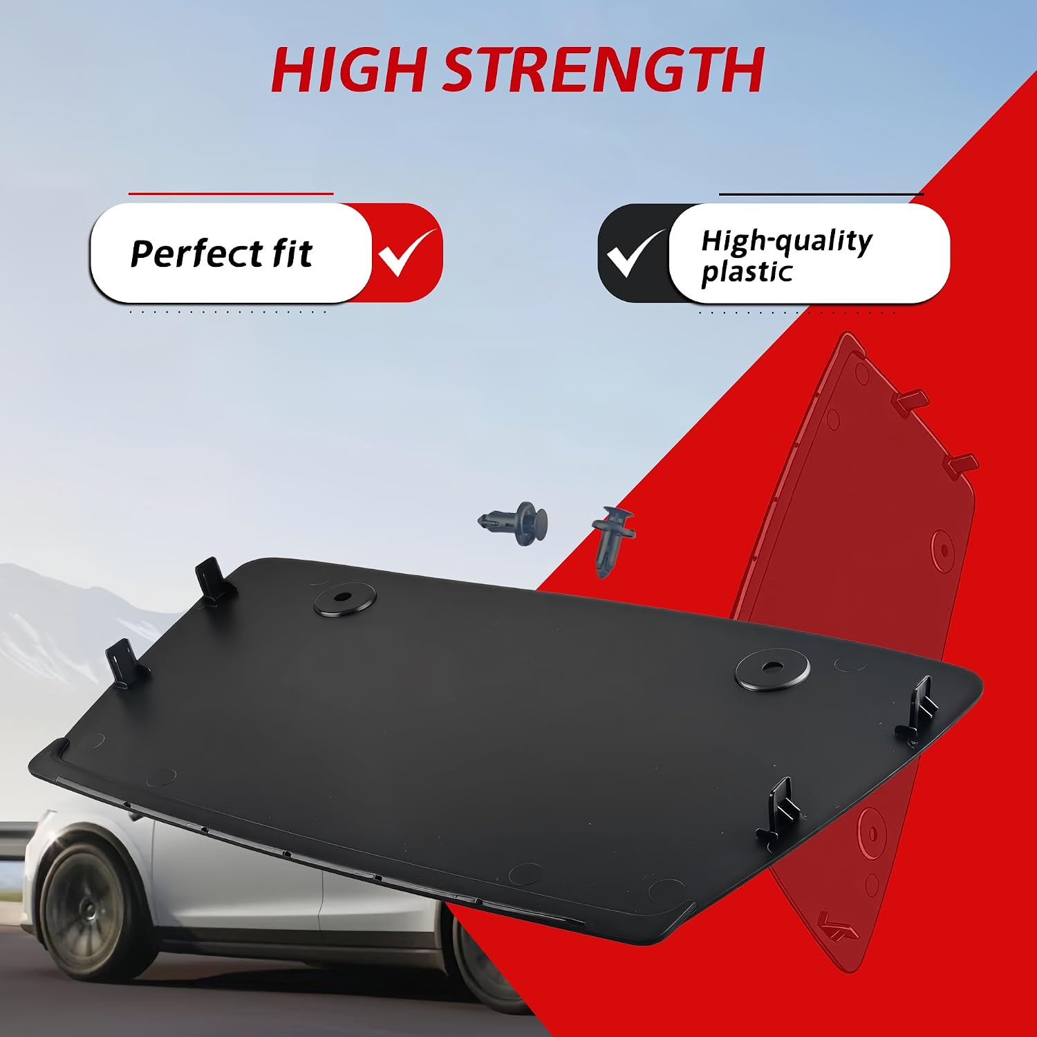 2016-2021 for Tesla Model X Tow Hitch Cover Rear Bumper Trailer Hitch Cover#1058357-00-D