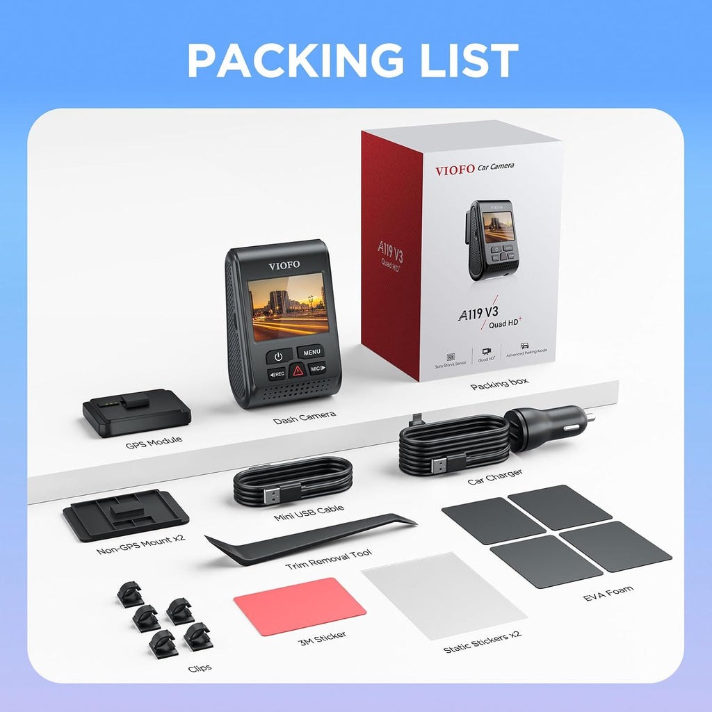viofo a119 v3 dash cam, 2k front recording, view 9