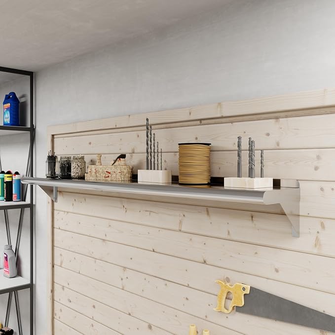 AmGood 60" Long X 8" Deep Stainless Steel Wall Shelf | NSF Certified | - Image 6