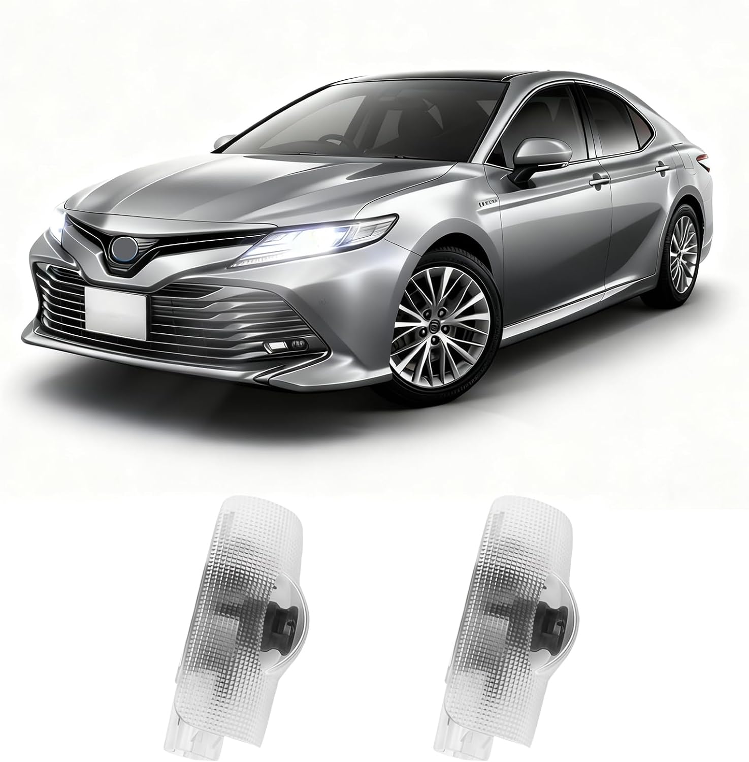 2Pcs Car Door Lights Logo Projector Compatible with Highlander/Camry/4runner/Sienna/Corolla/Tundra/Prius/Venza/Prado/Sequoia/Reiz/Previa/Alphard Model, 3D LED Car Welcome Projector Puddle Lights