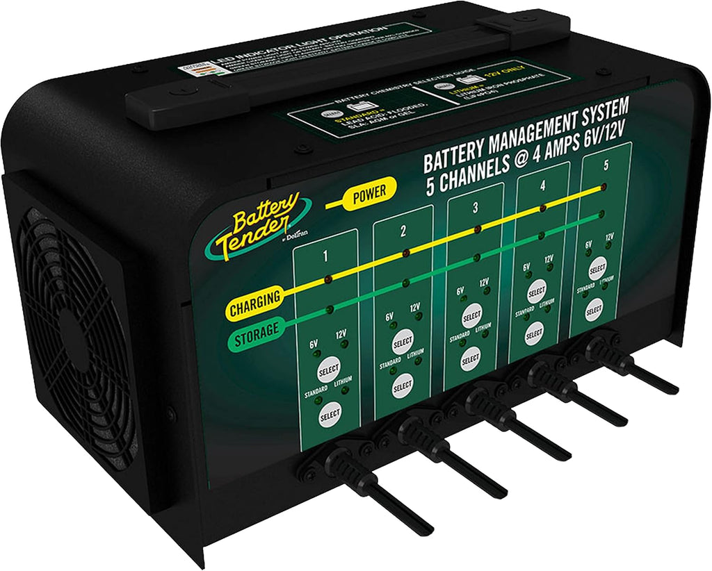 Battery Tender 5 Bank Multibank Charger - 20 AMP - Selectable 12V / 6V - Smart