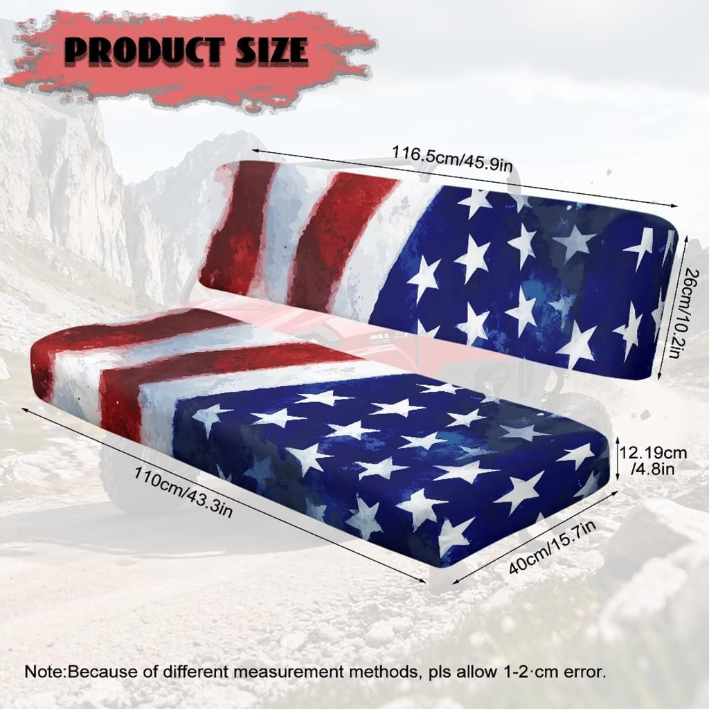 Poceacles Mule UTV Seat Cover Patriotic Decoration UTV Accessory Farm Vehicle Decor, Compatible with Kawasaki Mule 3000 3010 3020 4000 4010 2001-2023 2025, Stars and Stripes