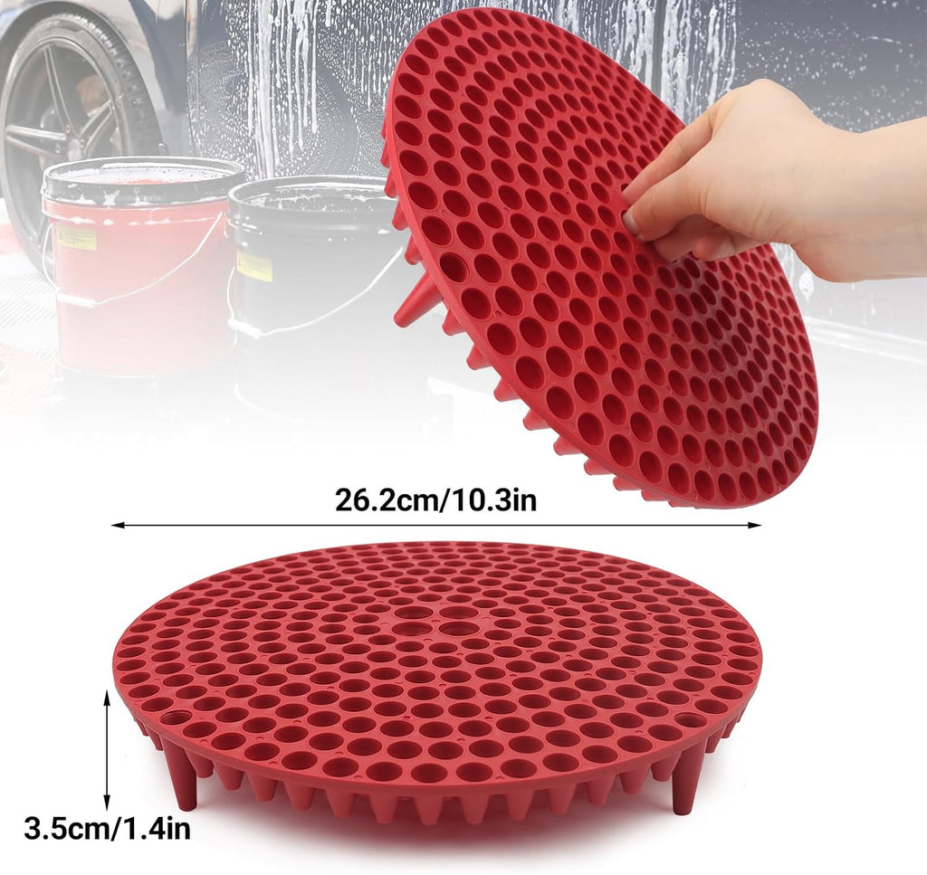 Bucket Dolly 5 Gallon with Wheels,360°Rolling Car Wash Bucket Roller | For 2.5–5 Gallon Buckets – Includes Bucket Insert, Cleaning Brush, Holds 300 lbs – for Washing & Waxing