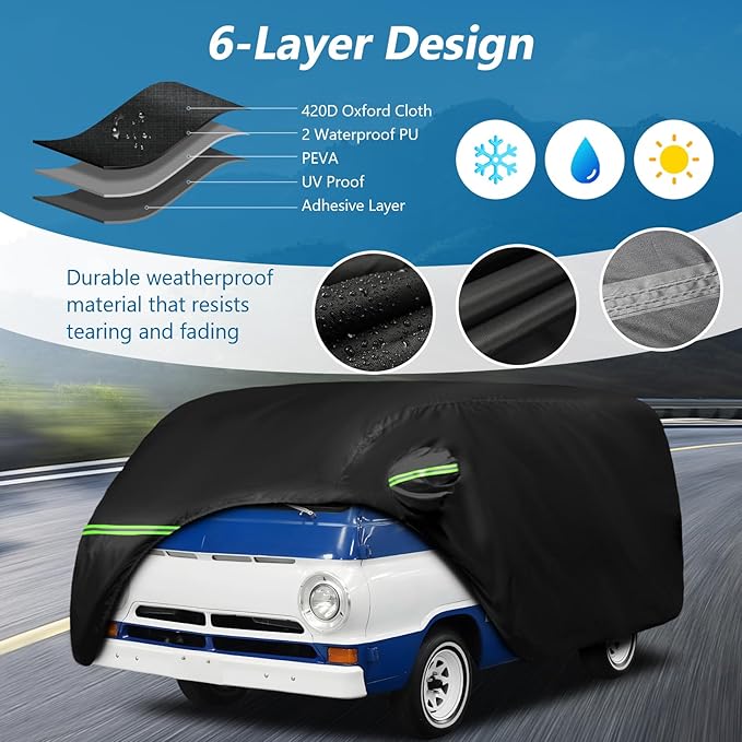 Car Cover for 1964-1970 Dodge A100 for VW Bus T1 T2 T3 1950-1992, 420D Oxford - Image 2