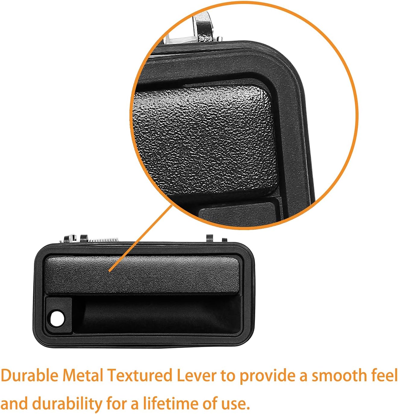 Metal Exterior Door Handle, Compatible with 1988-2001 Chevy K1500 K2500 K3500 C1500 C2500 C3500, GMC C/K 1500 2500 3500 Pickup Suburban, Tahoe, Yukon, Cadillac, Outside Front Right & Left, Metal Lever