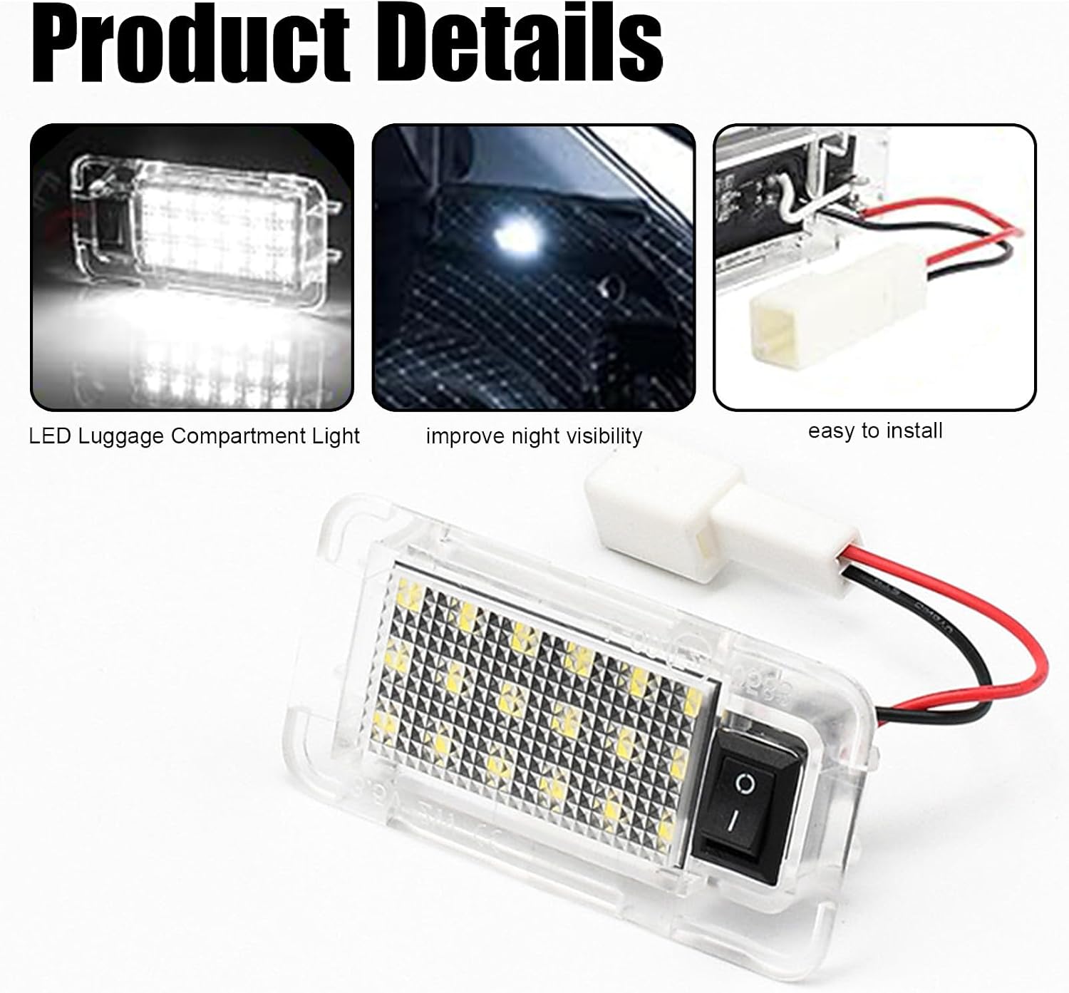LED Luggage Compartment Light Fits for Toyota RAV4,Trunk Ceiling Lights Lamps,Decorative Atmosphere Lamp,Interior Replacement LED Lights Lamps,Car Accessories (for Toyota RAV4 2022-2025)