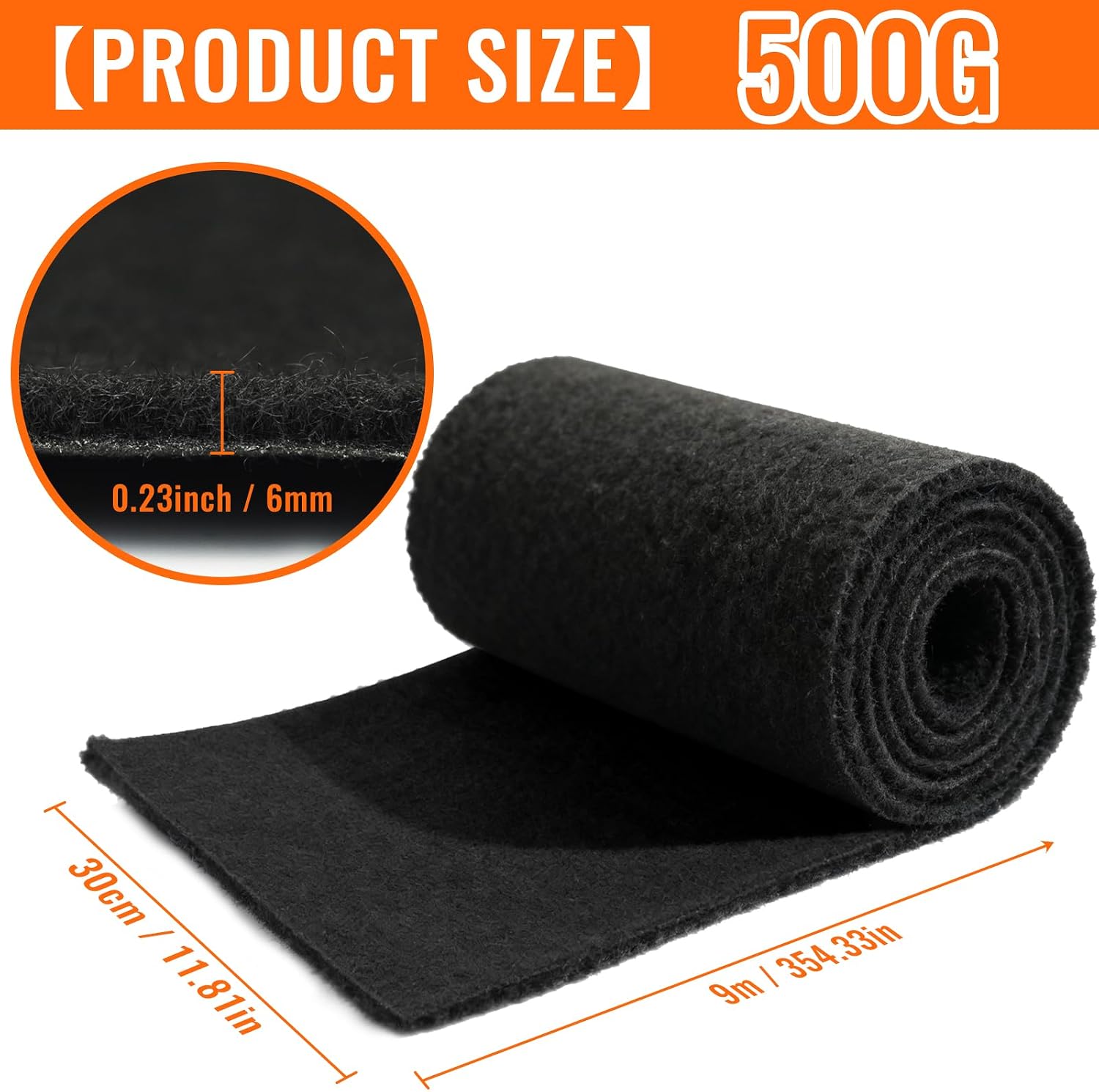 500g Boat Trailer Bunk Carpet, Ultra Thick Wear-Resistant Marine Carpet for Boats Lift Bunks, Shock Absorption Padding Mats Parts Accessories for Jet Ski, (30cm*9m)