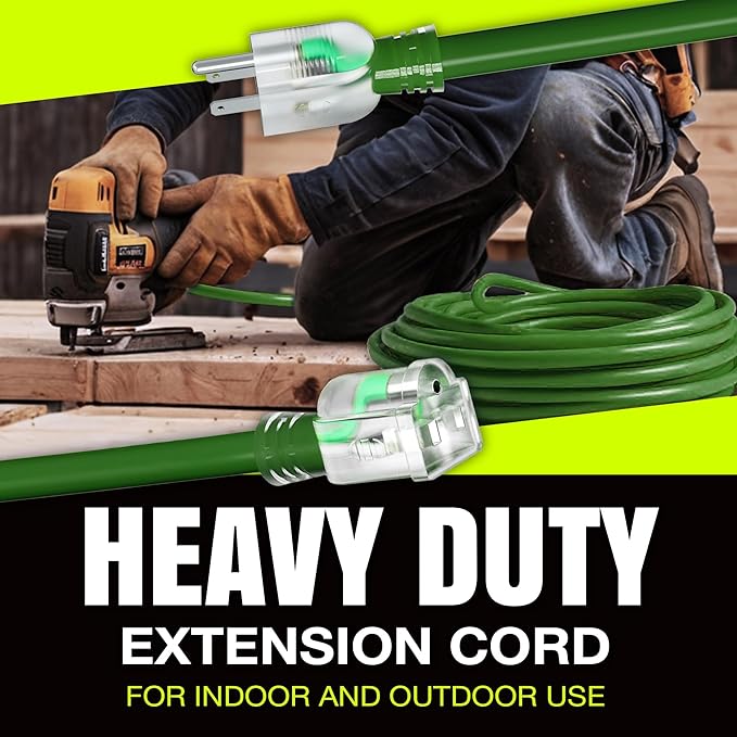 6ft Outdoor/Indoor Extension Cord 16/3 Gauge Heavy Duty 3 Prong SJTW, Waterproof - Image 7