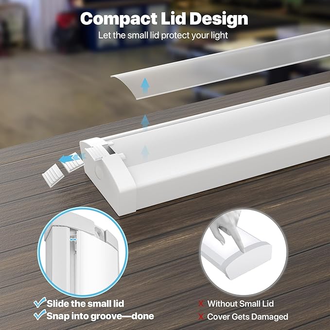 HYPERLITE 60W LED Wraparound Light 4 feet, 6600LM LED Shop Lights Fixture - Image 2