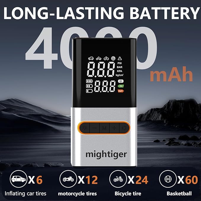 Tire Inflator Portable Air Compressor Cordless Mini Automatic Air Pump - Image 2