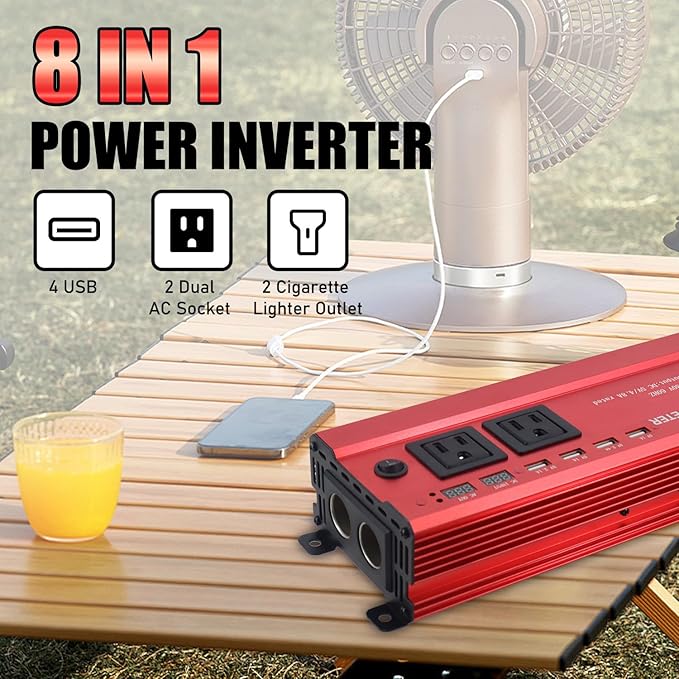 HITRENDS 900W Inverter for Car Power Inverters, 12V DC to 110V AC Converter - Image 5