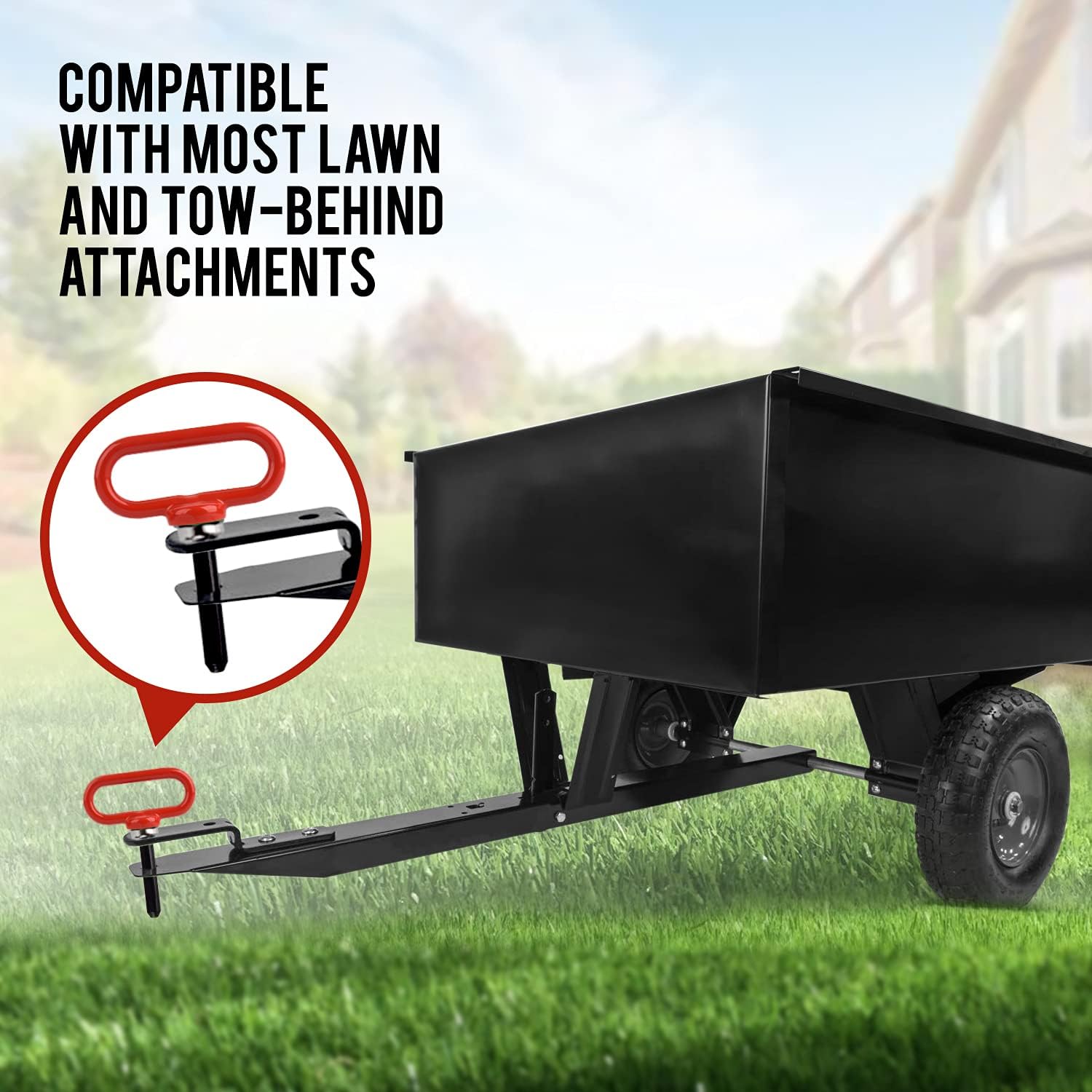 Mission Automotive Magnetic Trailer Hitch Pin - 4mm x 25mm, Red - Neodymium One-Hand Hook & Release for Lawn Mower & Utility Trailer - Compatible with Most Lawn Tractors & ATVs