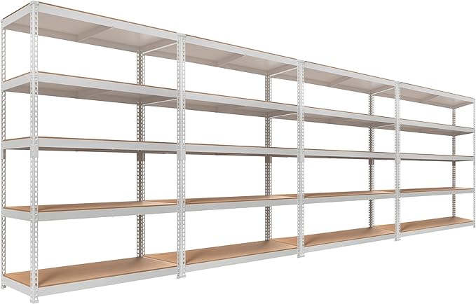 HOMEDANT White 5 Tier Laminated Boltless Heavy Duty Garage Storage Adjustable by TheBestOrganizingSolution