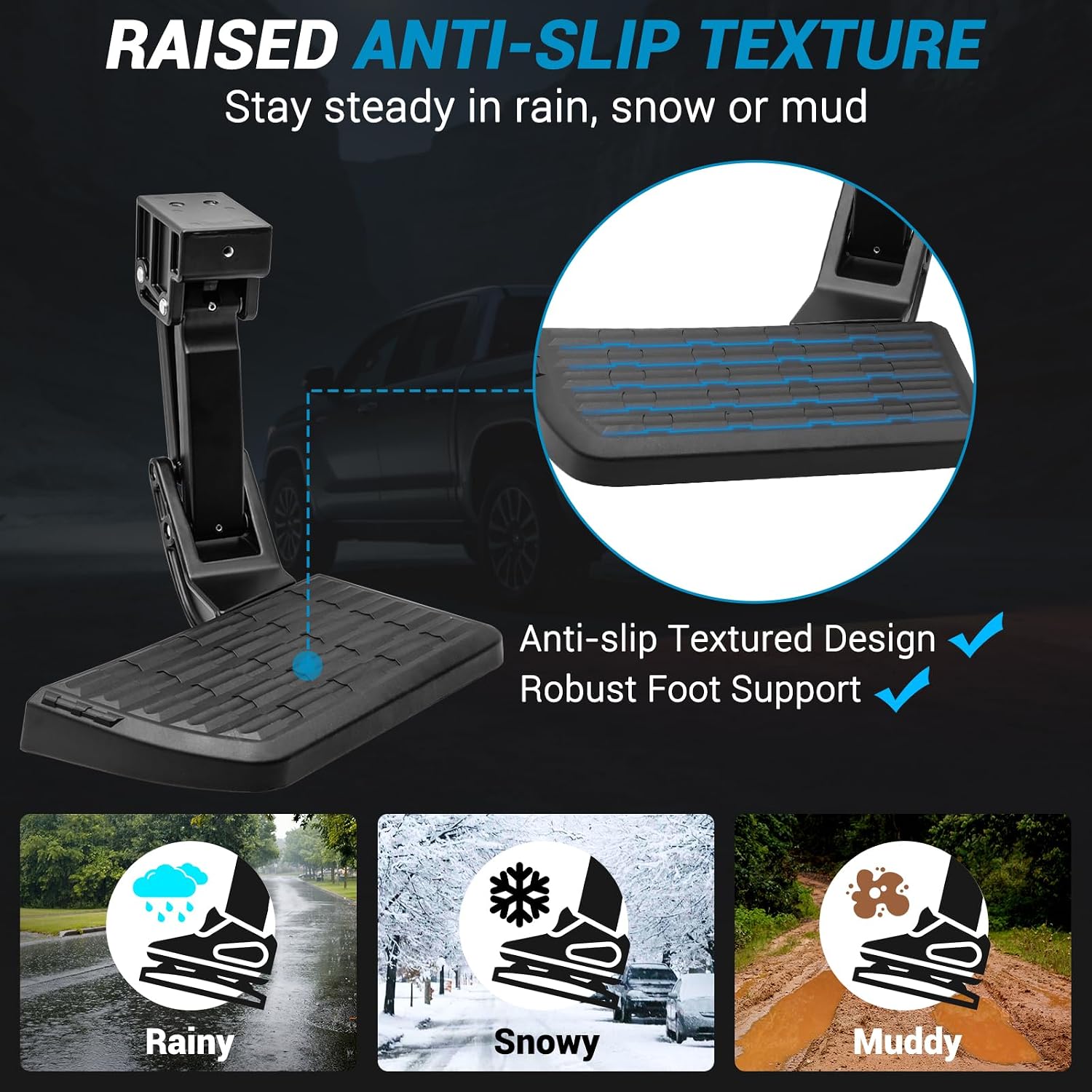 Retractable Bed Step Bumper Step for Toyota Tundra Bed Step 2022 2023 2024 2025 2026 Tundra Truck Bed Step,Folding Rear Bumper Tailgate Step Replace# PTS30-34000