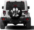 Mountain Dog Paw Print Spare Tire Cover with Backup Camera Hole Waterproof Dust-Proof UV Sun Wheel Covers for RV Trailer RV SUV Truck and Many Vehicle 17inch