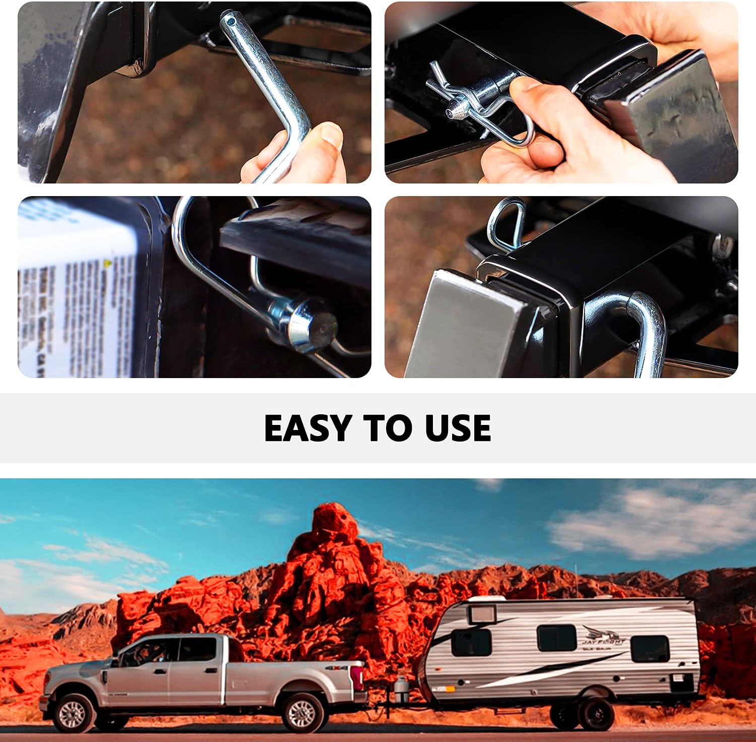 Cenipar Trailer Hitch Pin & Clip with Grooved Head, 5/8-in Diameter, Fits 2 or 2-1/2-in Receiver
