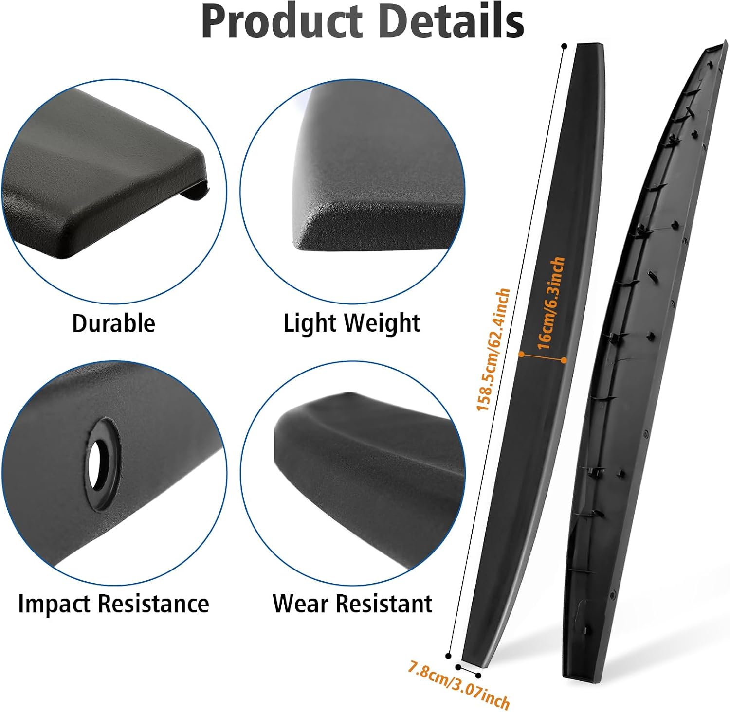 Rear Tailgate Molding Cap Spoiler, Fit for 2009-2018 Dodge Ram 1500/Fit for 2010-2018 Dodge Ram 2500 3500,Tail Gate Protector CH1909100 55372052AH 55372052AF