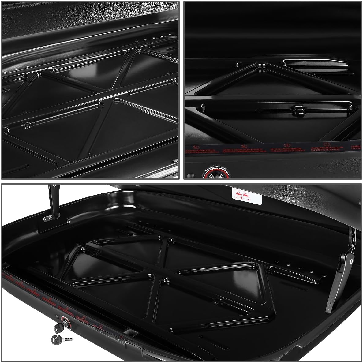 Heavy Duty Rooftop Cargo Carrier ABS Lockable Car Roof Rack Cargo Carrier, Capacity 110 LBS, 53 X 34 X 15 Inches, Black