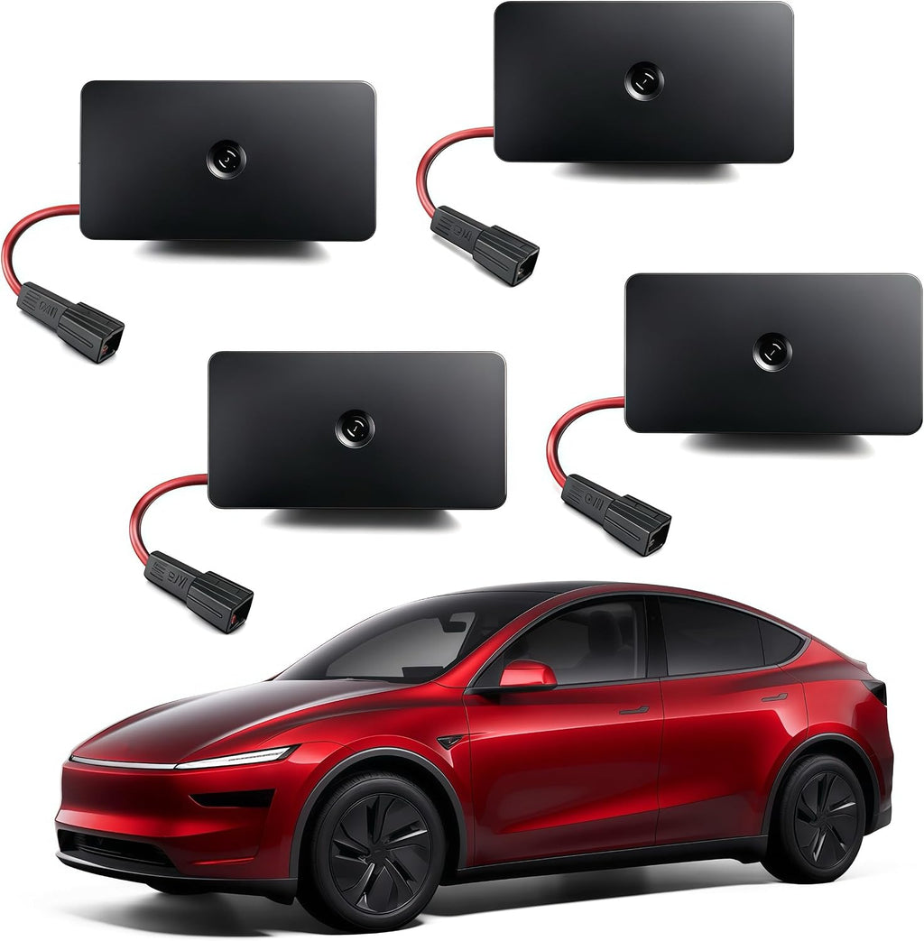 LOWEEY Car Door Lights Logo Projector, Tesla Accessories for Model Y 3 X S | 4K HD Puddle Lights Compatible with Model Y Juniper Model 3 Highland S X, Ultra-Bright No Fade 3D Laser Welcome Light(4 Pack)