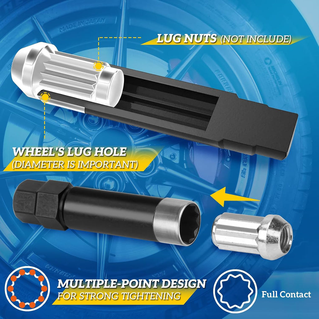 10 Spline Lug Nut Socket for TA20 17/19 10-Spline Lug Nut Tool Key | 10 Point Socket Compatible with Bimecc 10 Spline Lug Nut Key,17,19mm Hex Drive 10 Spline Socket