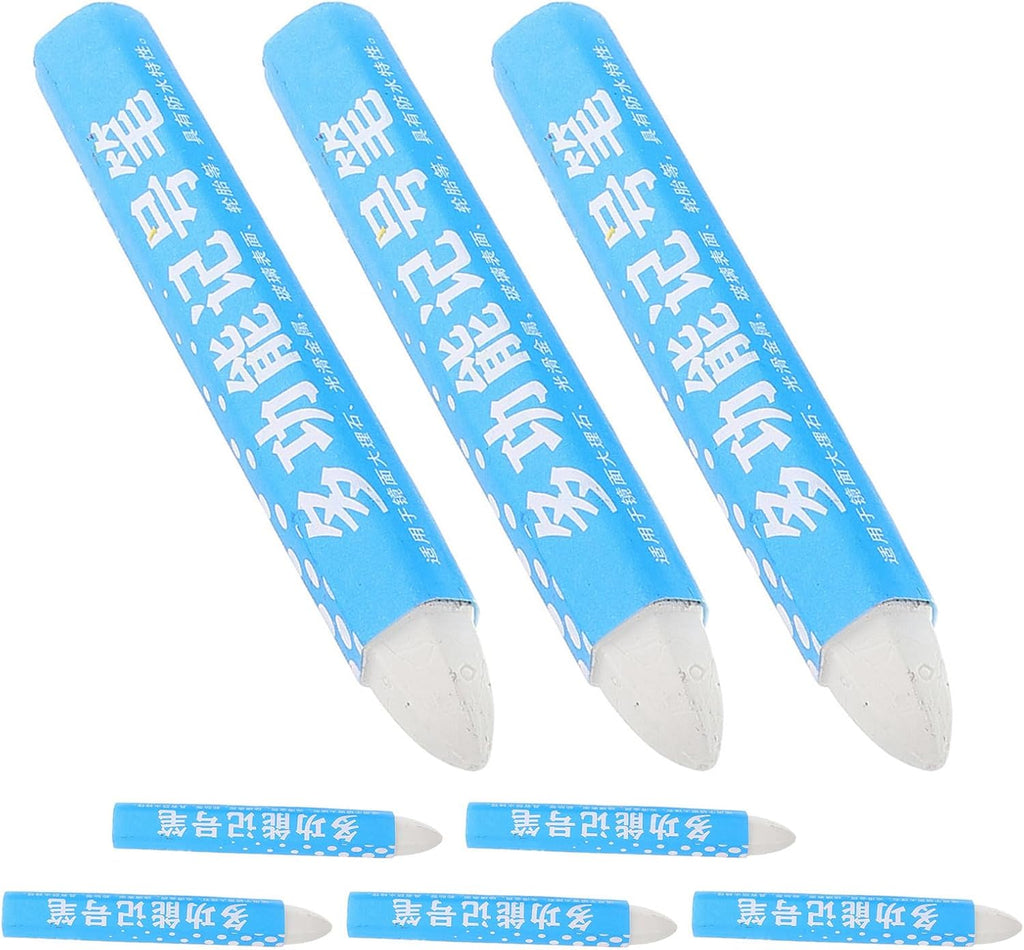 OSALADI 8pcs White Tire Marker Pen Set, Water-resistant Wax Crayons for Multi-surface Marking on Tires, Wood, and Conveyor Belts, for Industrial Applications and Garage Use
