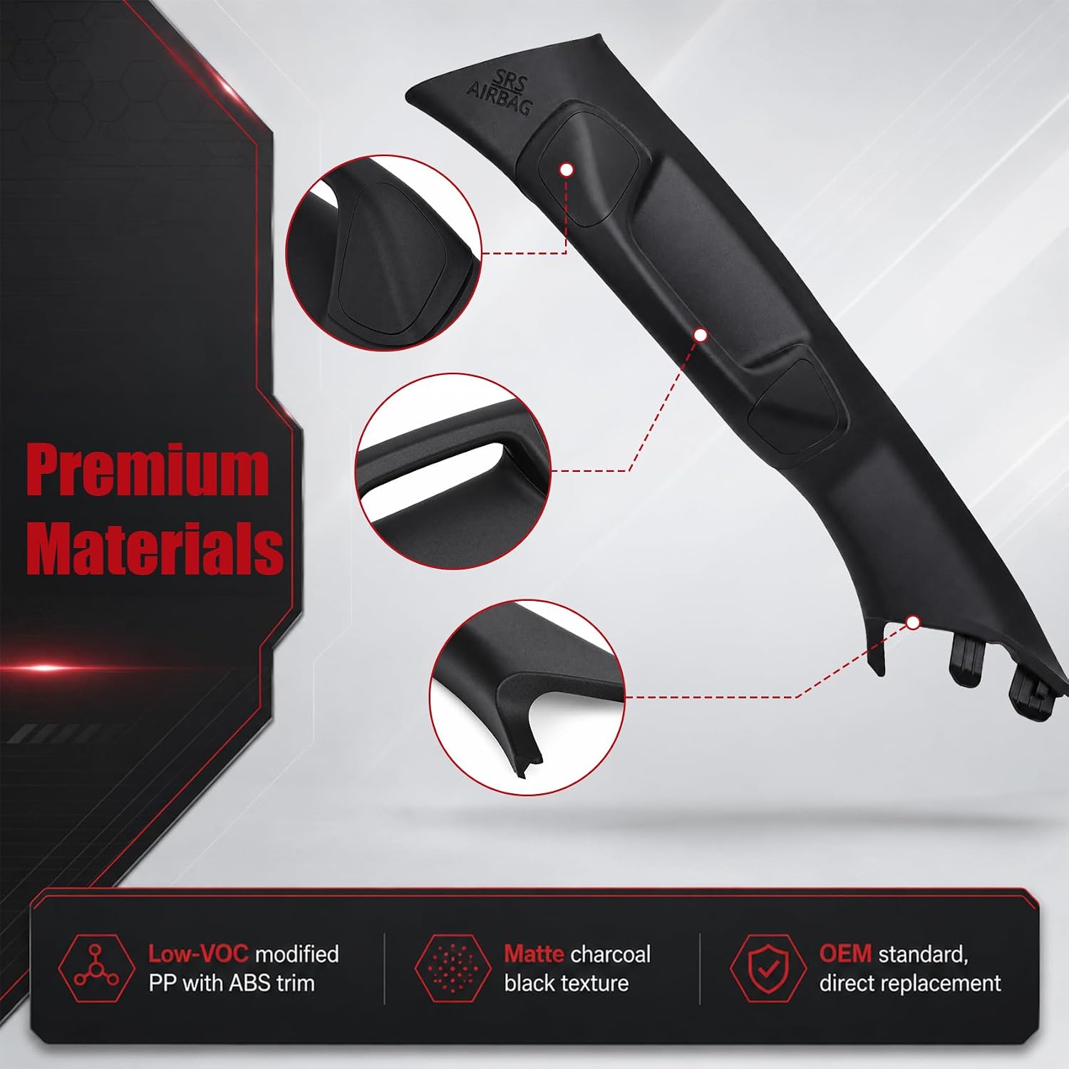Driver Side A-Pillar Grab Handle Compatible with Toyota Tacoma 3rd Gen (2016-2023), Factory Style Interior Assist Grip for Easy Entry & Exit, with Complete Mounting Hardware, Sturdy & Rattle-Free