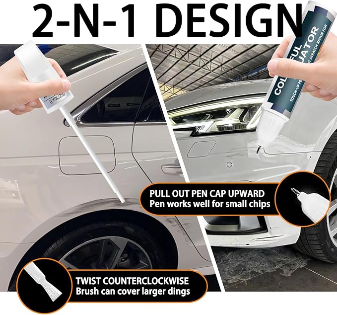 Glacier White Metallic Touch Up Paint Compatible - Image 5