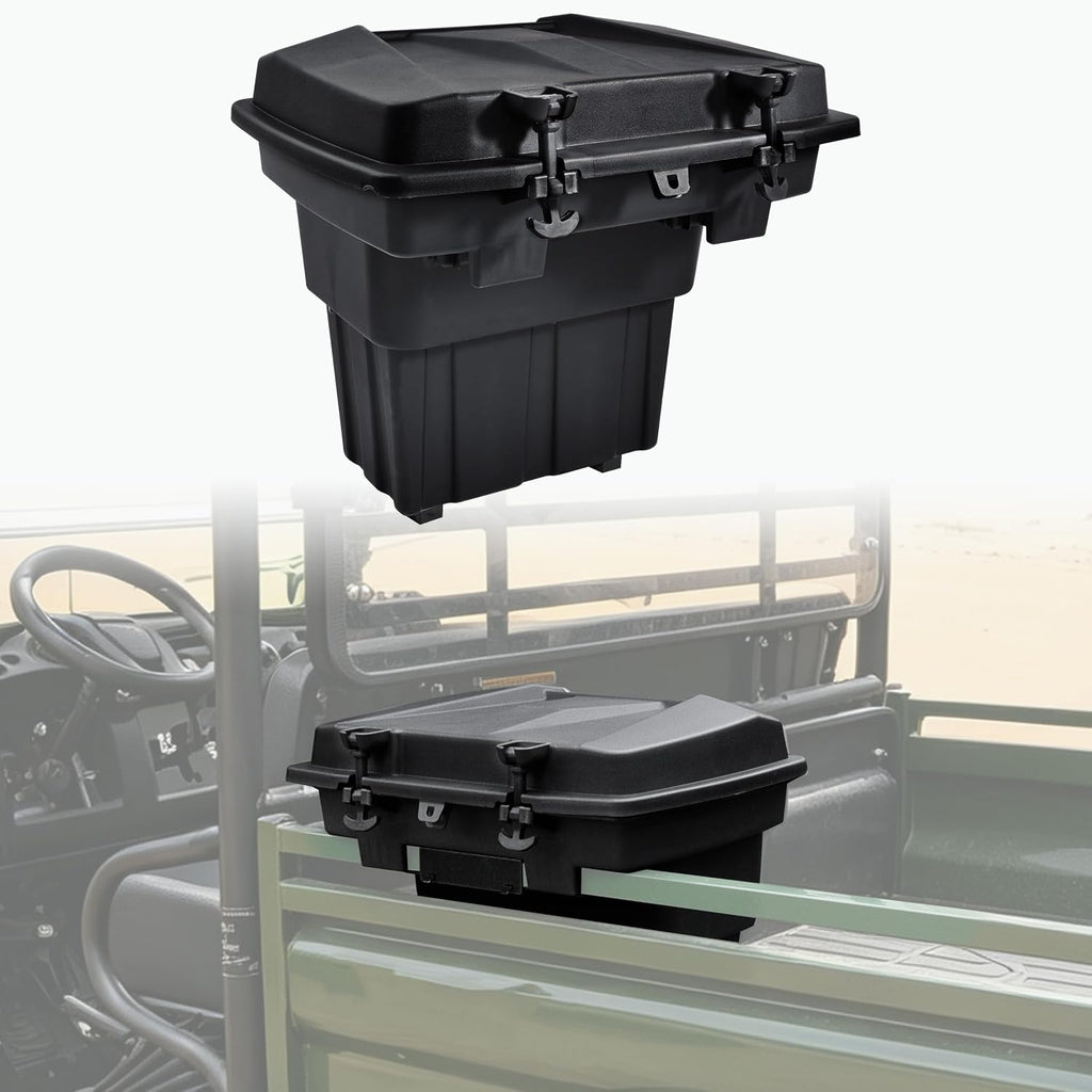 SAUTVS Cargo Box for Kawasaki Mule 4000 4010 2009-2027, Mule SX 2017-2027 | Rear Bed Storage Box, 20L PP Trunk Storage Bin, IP67 Waterproof, Removable Design