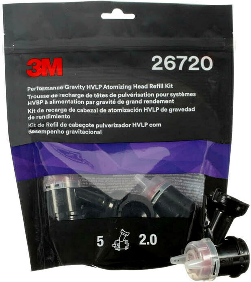 3M Performance Gravity HVLP Atomizing Head Refill Kit, Size 2.0,