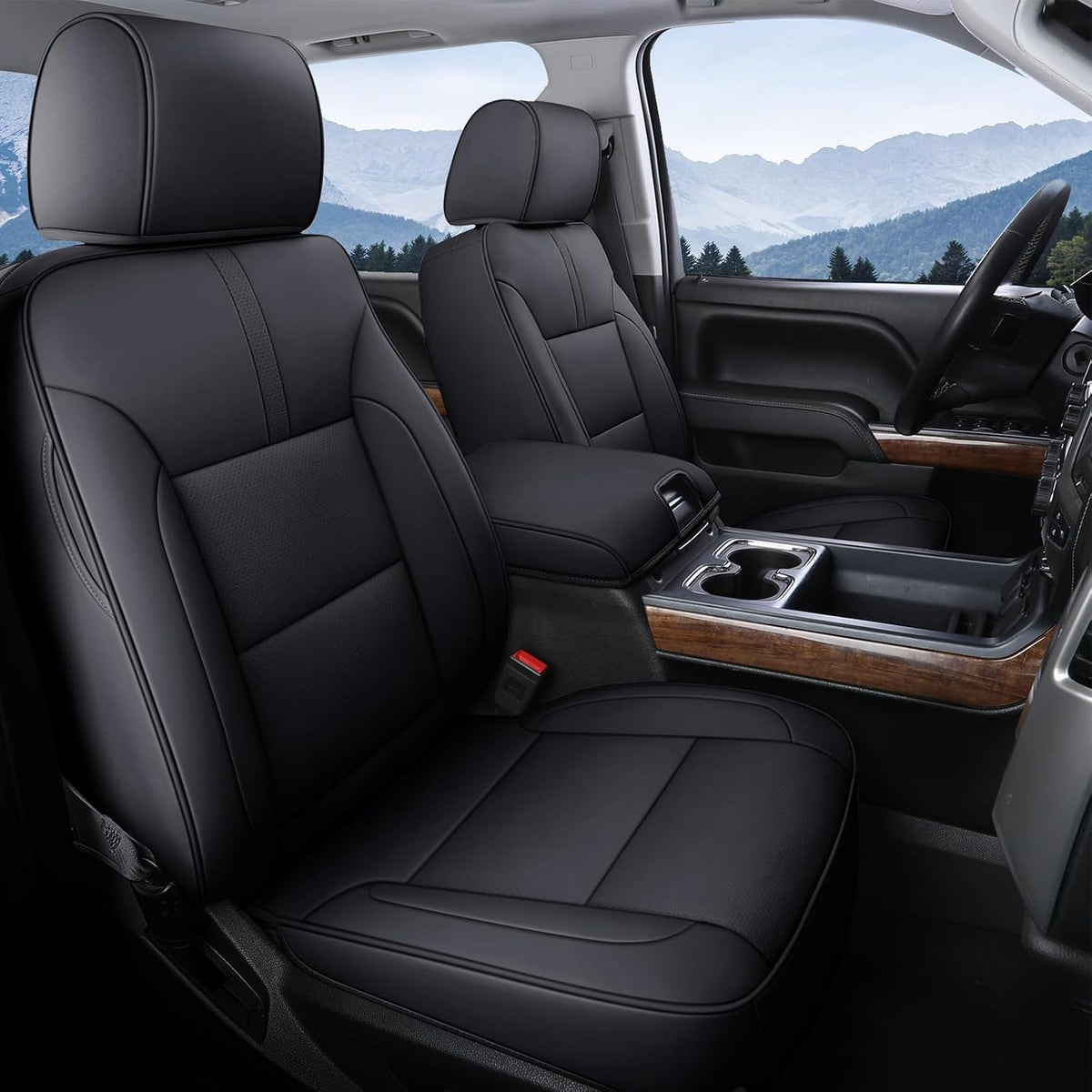 coverado chevy silverado seat covers, faux leather seat, main product view