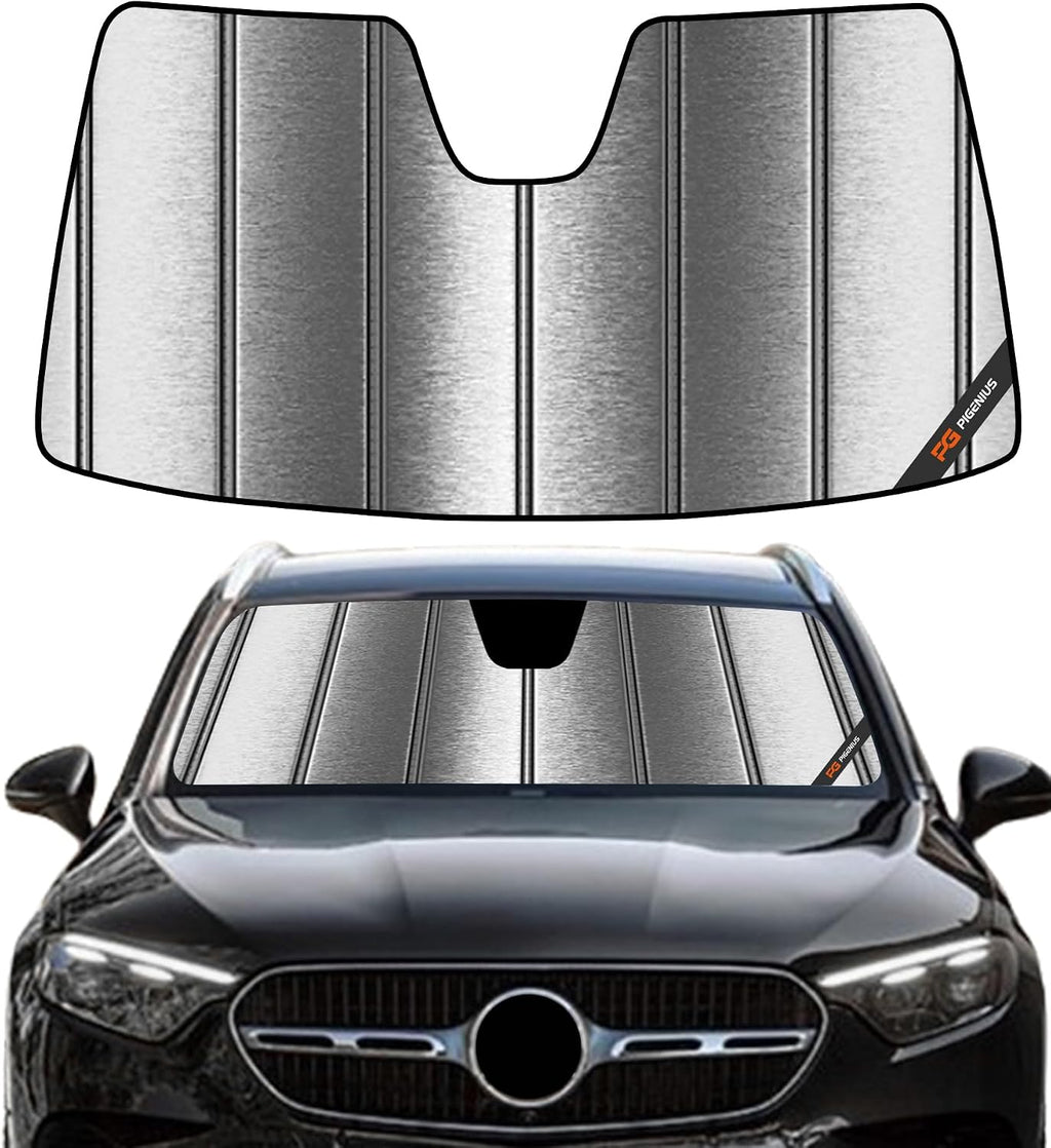 Pigenius Windshield Sun Shade for Mercedes-Benz GLE/GLS SUV 2020-2026 Front Window Sunshade - Metallic