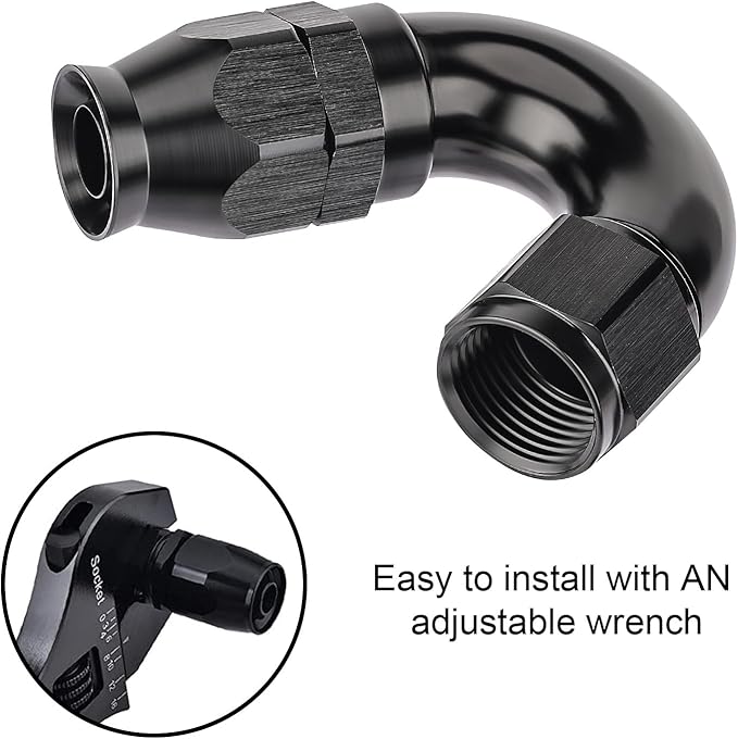 EVIL ENERGY 10AN 150 Degree PTFE One Piece Full Flow End Hose Fitting Aluminum - Image 6