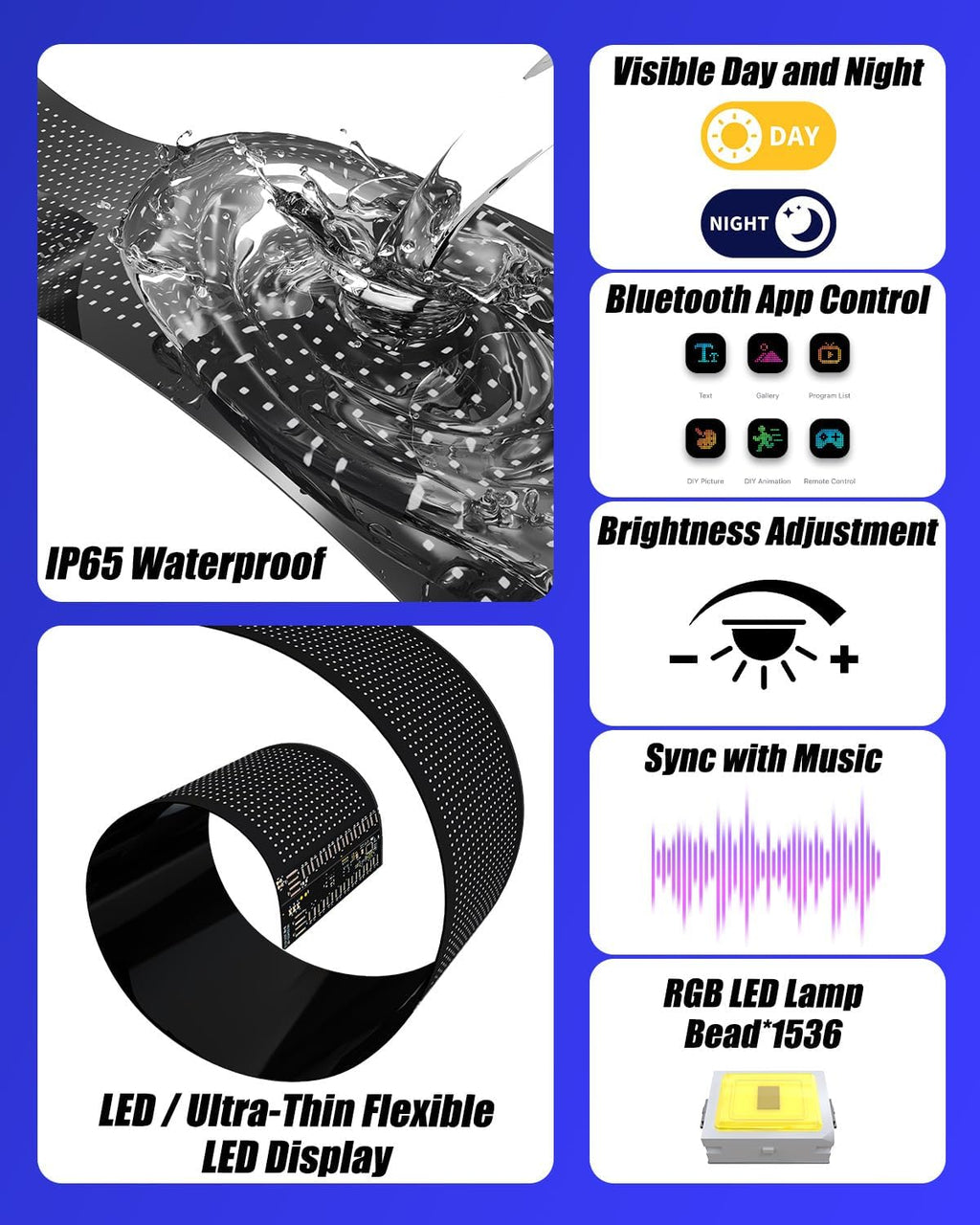 Devil Eyes Light for Windshield: 23.4"x4.7" Programmable LED Signs with APP & Remote Control - 5V USB Digital Lighting Display, LED Lights for Cars (1 Pcs)
