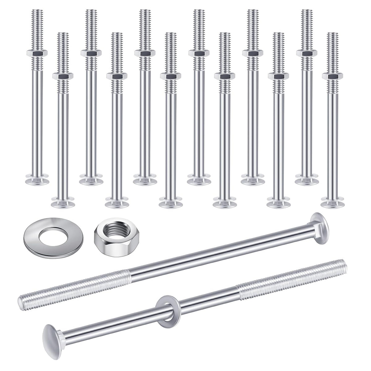 zonon 12 sets carriage bolt, silver, 1/2 x, main product view