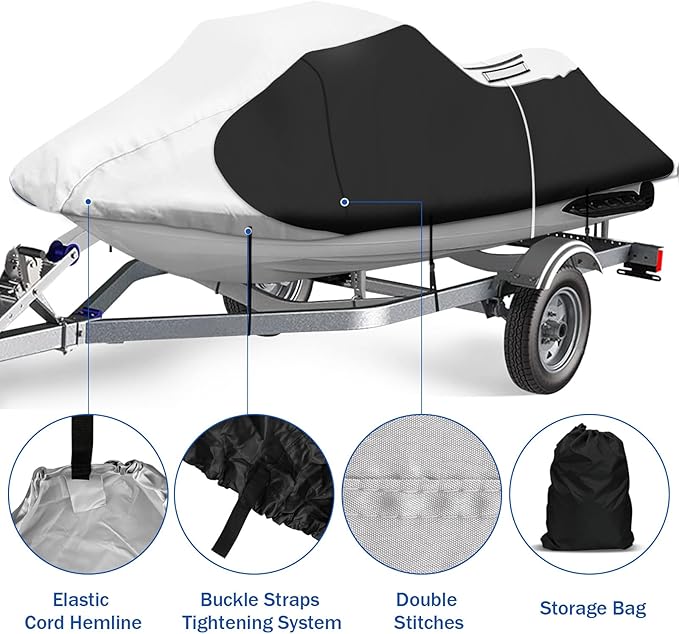 iCOVER Personal Watercraft Cover- Water Proof Heavy Duty Trailerable Jet Ski - Image 3