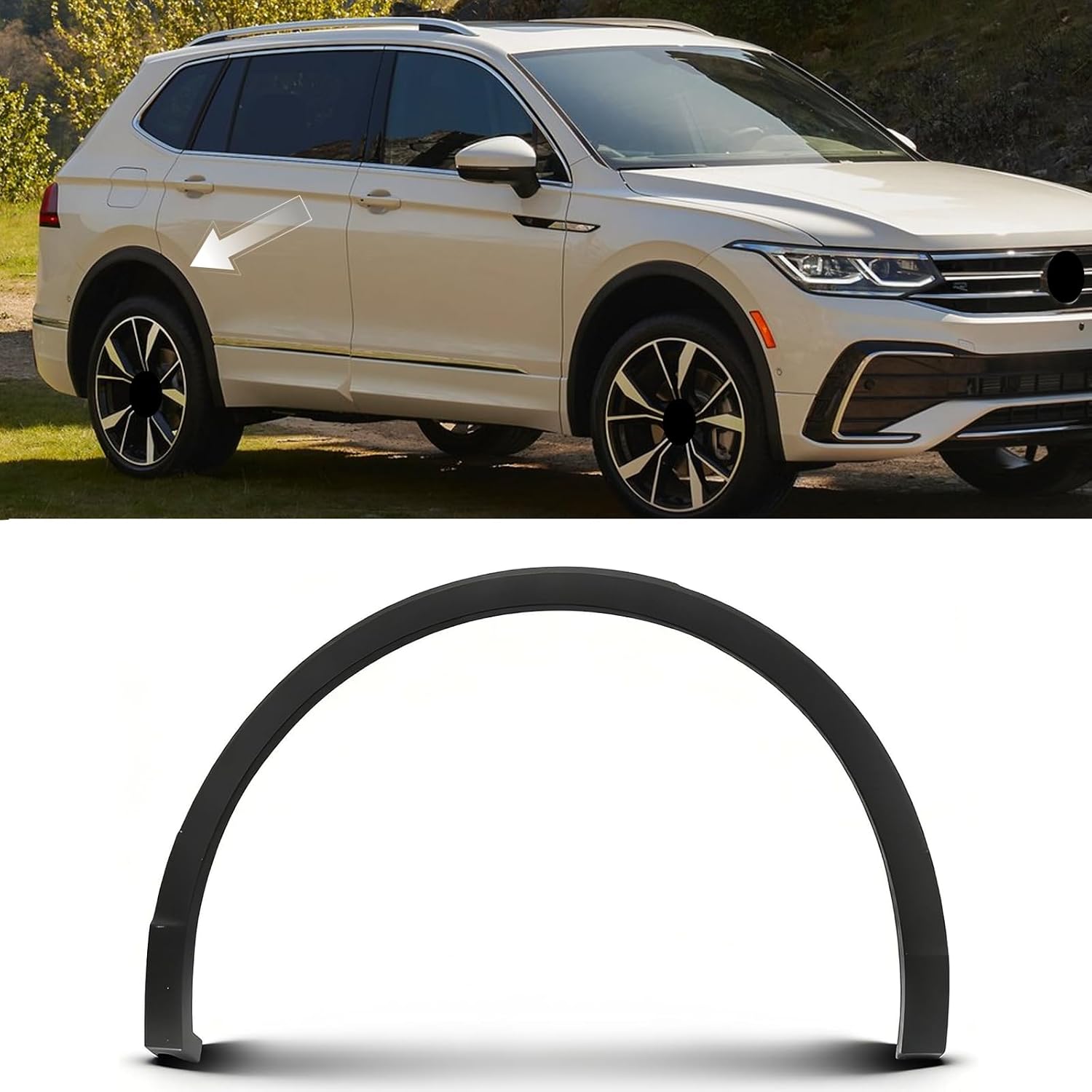 Wheel Flare Molding Trim Fit for Volkswagen VW Tiguan 2018 2019 2020 2021 2022 2023 Wheel Cover 5NN854820A9B9(Rear Right Passenger Side)