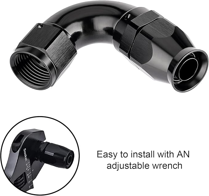 EVIL ENERGY 6AN 120 Degree PTFE One Piece Full Flow End Hose Fitting Aluminum - Image 6