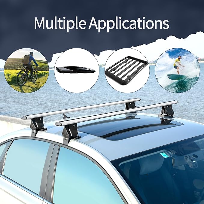 Universal 55" Roof Rack Cross Bars, Adjustable Car Top Roof Rack, Aluminum - Image 6
