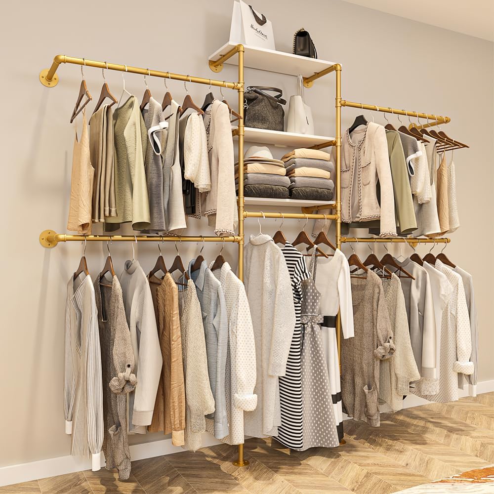 kakabb heavy duty gold pipe clothing rack, main product view