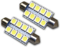 LEDUHL-39M-WS8 Under Hood Light LED Light Bulbs Festoon 39mm, 8 SMD LED White 2-pc Set