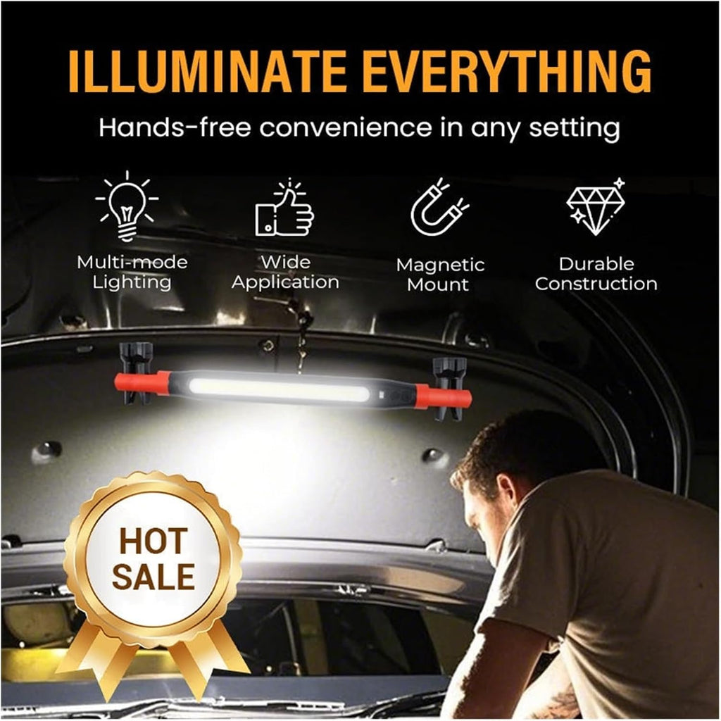 MUSM Magnetic & Rechargeable Work Light 3 Lighting Modes Repair Light Super Bright Magnetic Car Work Lights Free Adjustment