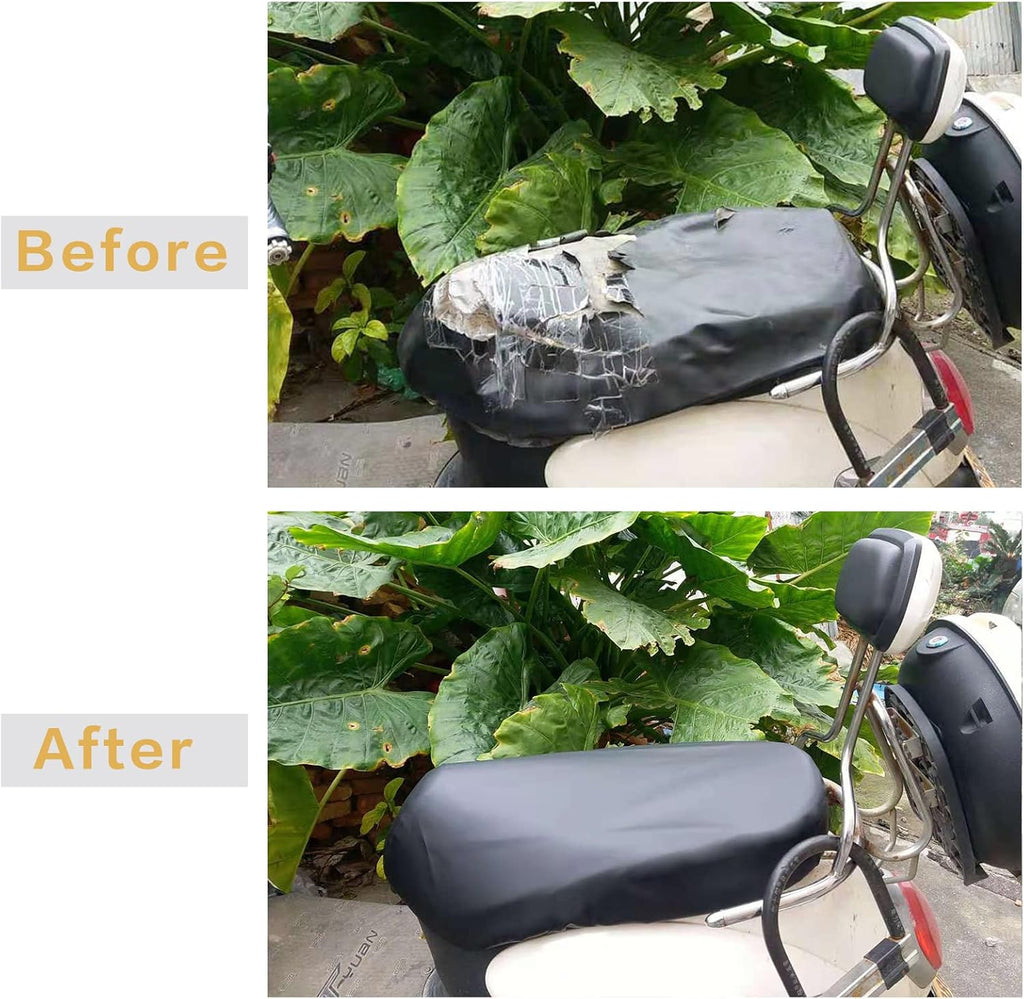Minho Motorcycle seat Cover ATV seat Covers Neoprene seat Covers Moped Moto Accessories Material Universal Waterproof Elastic Leather Scooter Seat Cover, Seat Protector DIY with 80pcs Thumb Tack