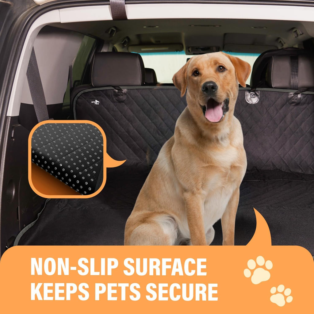 active pets black standard dog car hammock back, front angle view