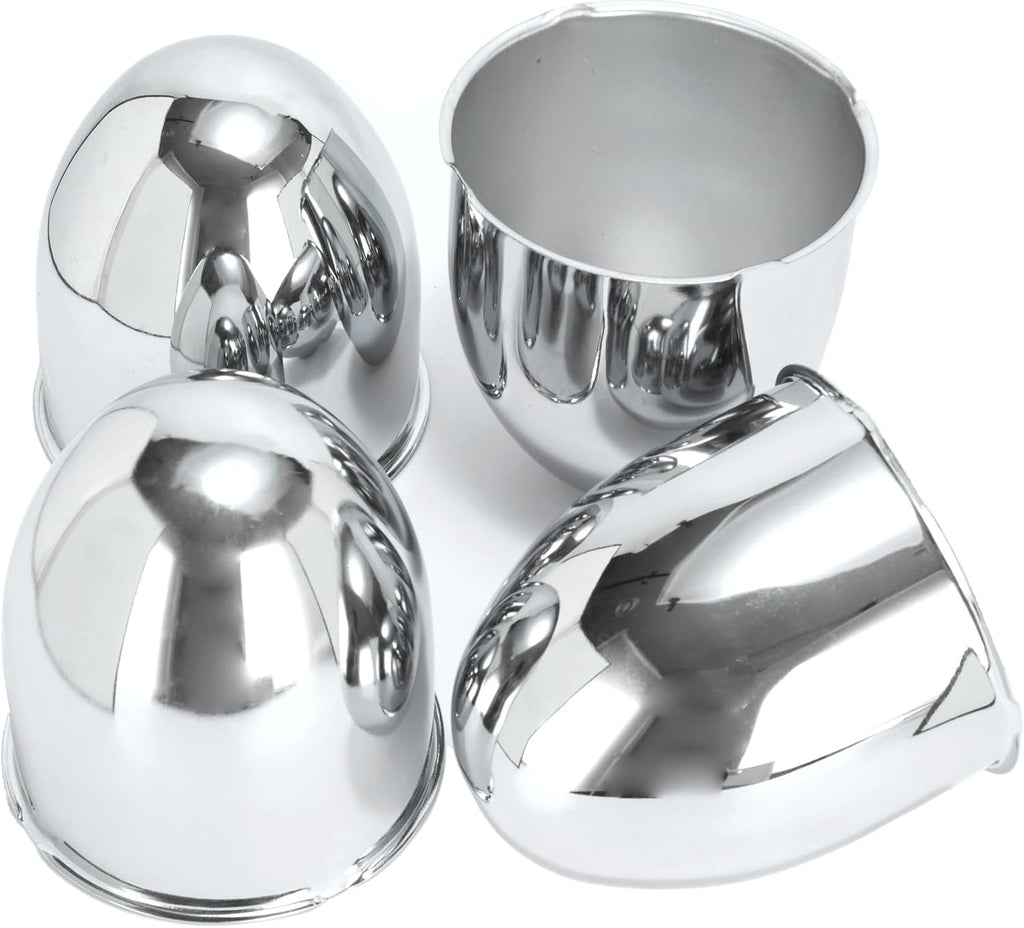 4Pcs 4.25inch Trailer Wheel Center Caps Push Through 4.25" Bore 4.72" Tall Pointed Hub Cap for Truck SUV RV Wheel Rim, Chrome Wheel Cover