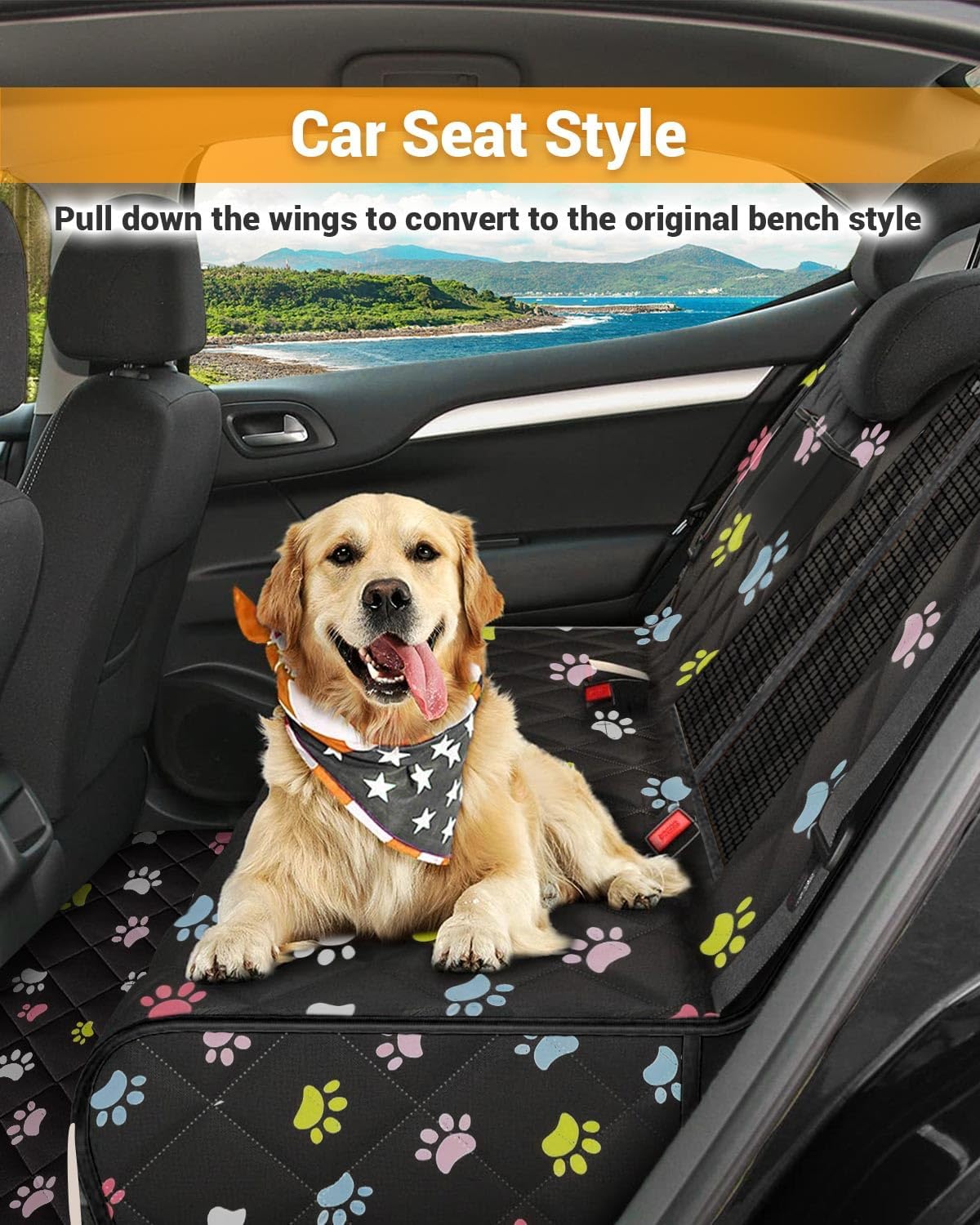 dog car seat cover, 600d heavy dute car, side view